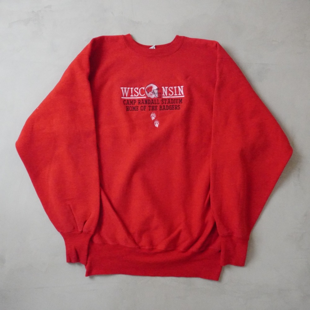 Vintage Champion Reverse Weave Wisconsin Badgers Sweatshirt 2XL Mens 90s Red USA